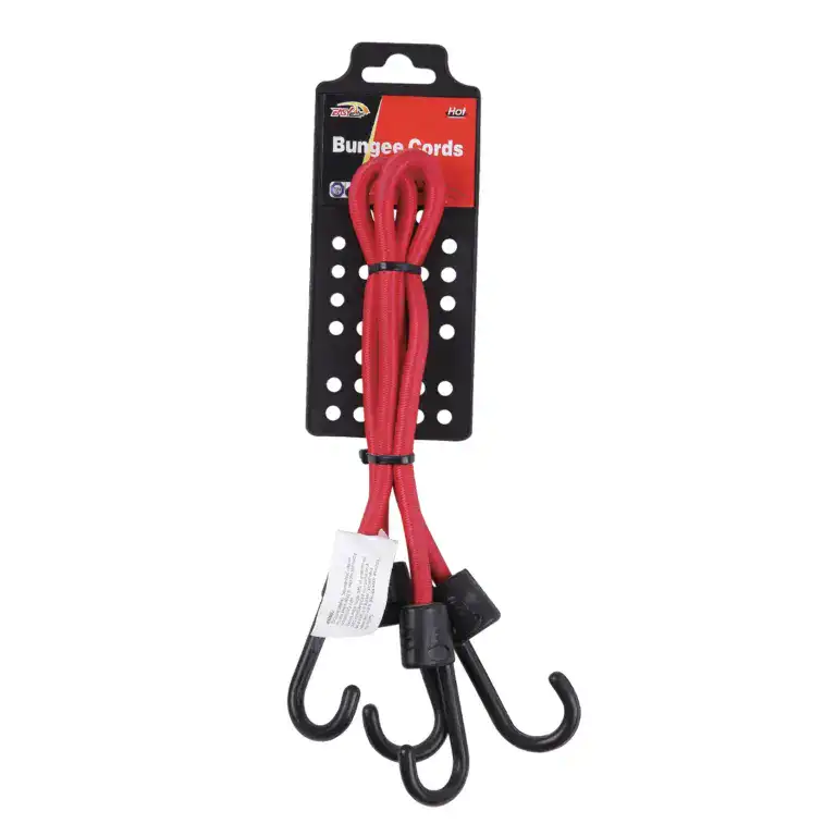 High-quality bungee cords with hooks for secure lifting, tying, and securing loads. Durable elastic material ideal for construction, outdoor activities, and cargo management.