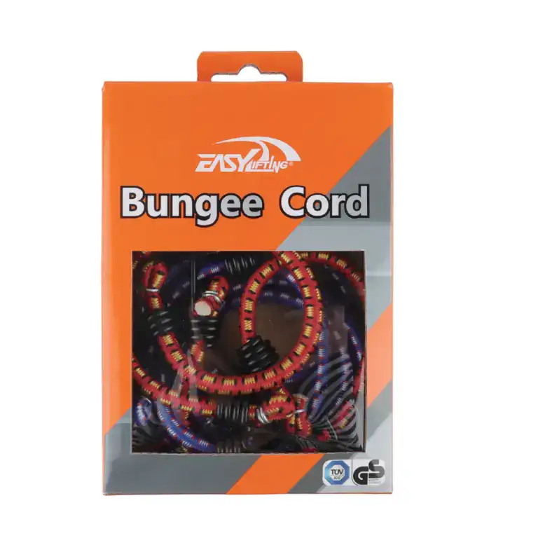 Durable bungee cord in vibrant red and black, ideal for fitness, outdoor activities, and strength training exercises. Perfect for resistance workouts and sports training.