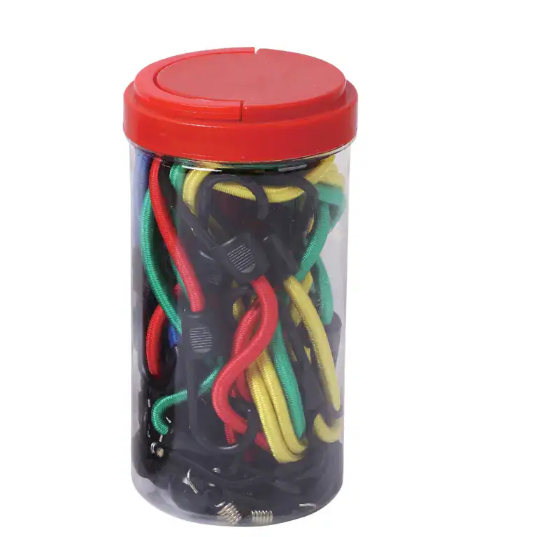 Jump rope set with multicolored handles and adjustable cords, ideal for fitness, cardio workouts, and home exercise routines. Durable and lightweight for effective training.