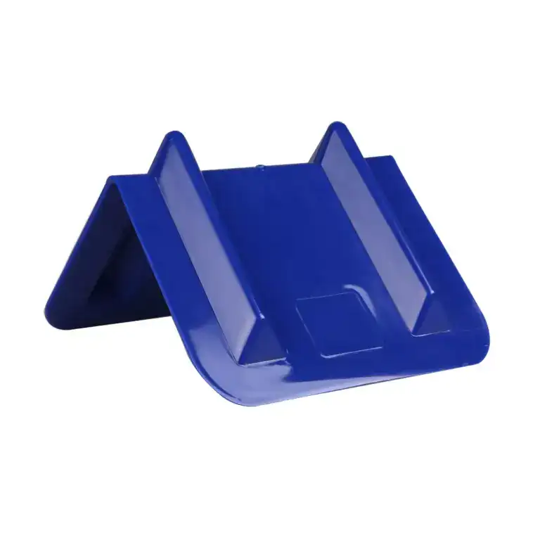 Blue push-up stand for enhanced upper body workout, providing stability and support during strength training exercises.