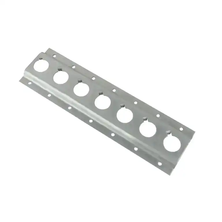 Steel cable management bracket for electrical wiring and organization.