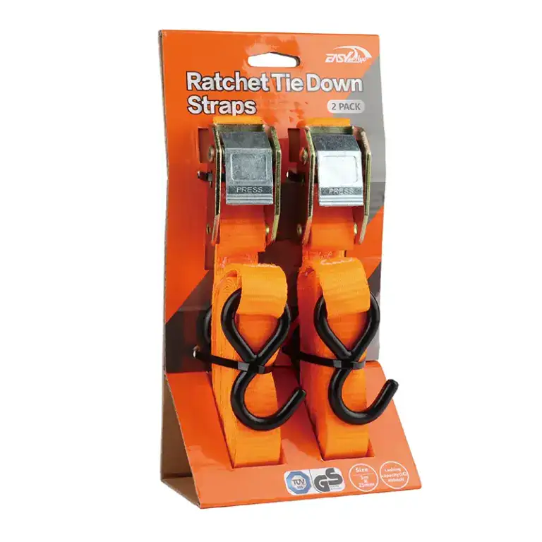 Secure cargo with durable ratchet tie down straps, ideal for transportation and storage. Heavy-duty design ensures reliable fastening for various loads and equipment.