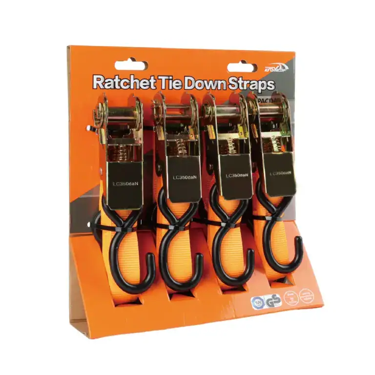 High-quality ratchet tie down straps for lifting, cargo securing, and transportation. Durable, strong, and reliable ratchet straps designed for heavy-duty use in logistics and storage.