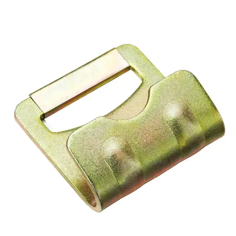 Metal cable clamp used for securing electrical wires and cables in various installations, ensuring safety and organization in electrical systems.