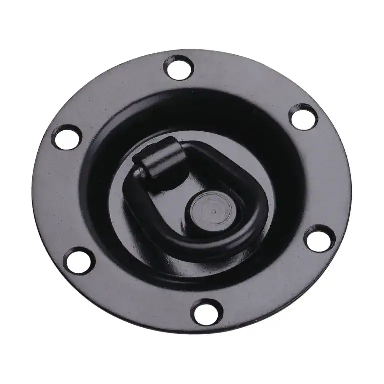 Black lifting hook plate designed for strength training and weightlifting, featuring a secure hook mechanism and multiple mounting holes for stability.