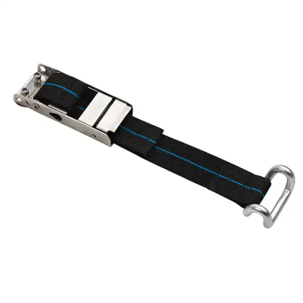 Lifting strap with metal buckle designed for safe and efficient weight lifting and transportation.