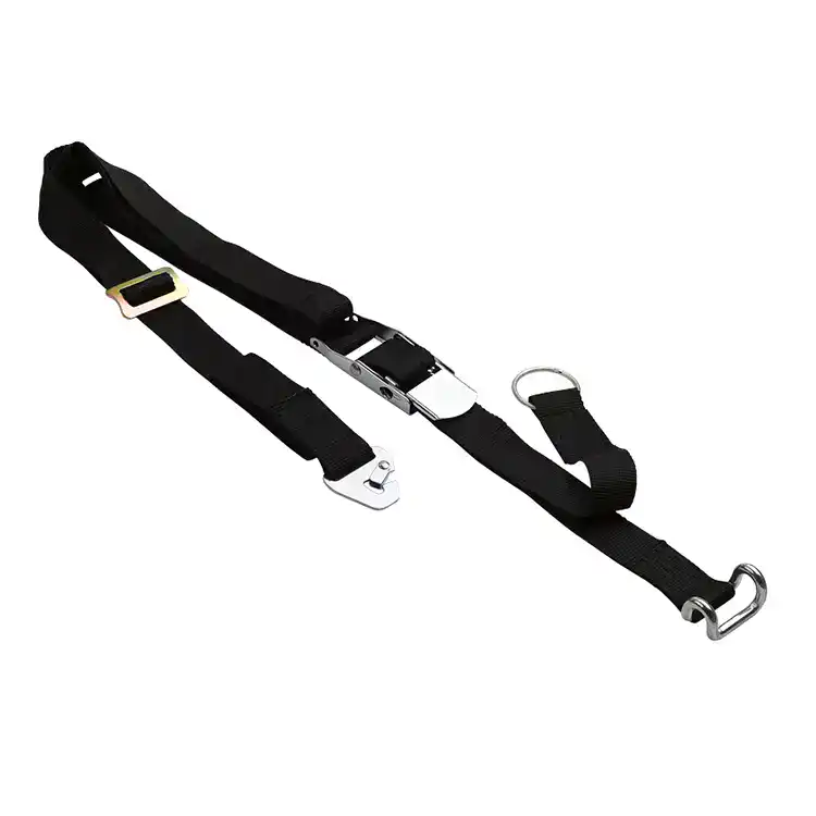Adjustable weightlifting belt with secure buckle for safe lifting.