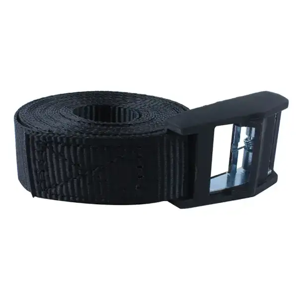 High-quality black lifting strap with secure buckle for weightlifting and strength training. Designed to enhance grip and support during heavy lifts.