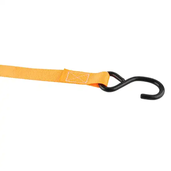 Heavy-duty lifting strap with a durable hook, ideal for securing and lifting heavy loads in industrial and construction settings. Designed for safety and reliability during lifting operations.